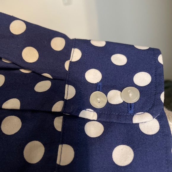 Charles Tyrwhitt polka dot shirt blue and white size 4 - Picture 4 of 7